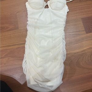 Oh Polly Strapless Ivory Dress